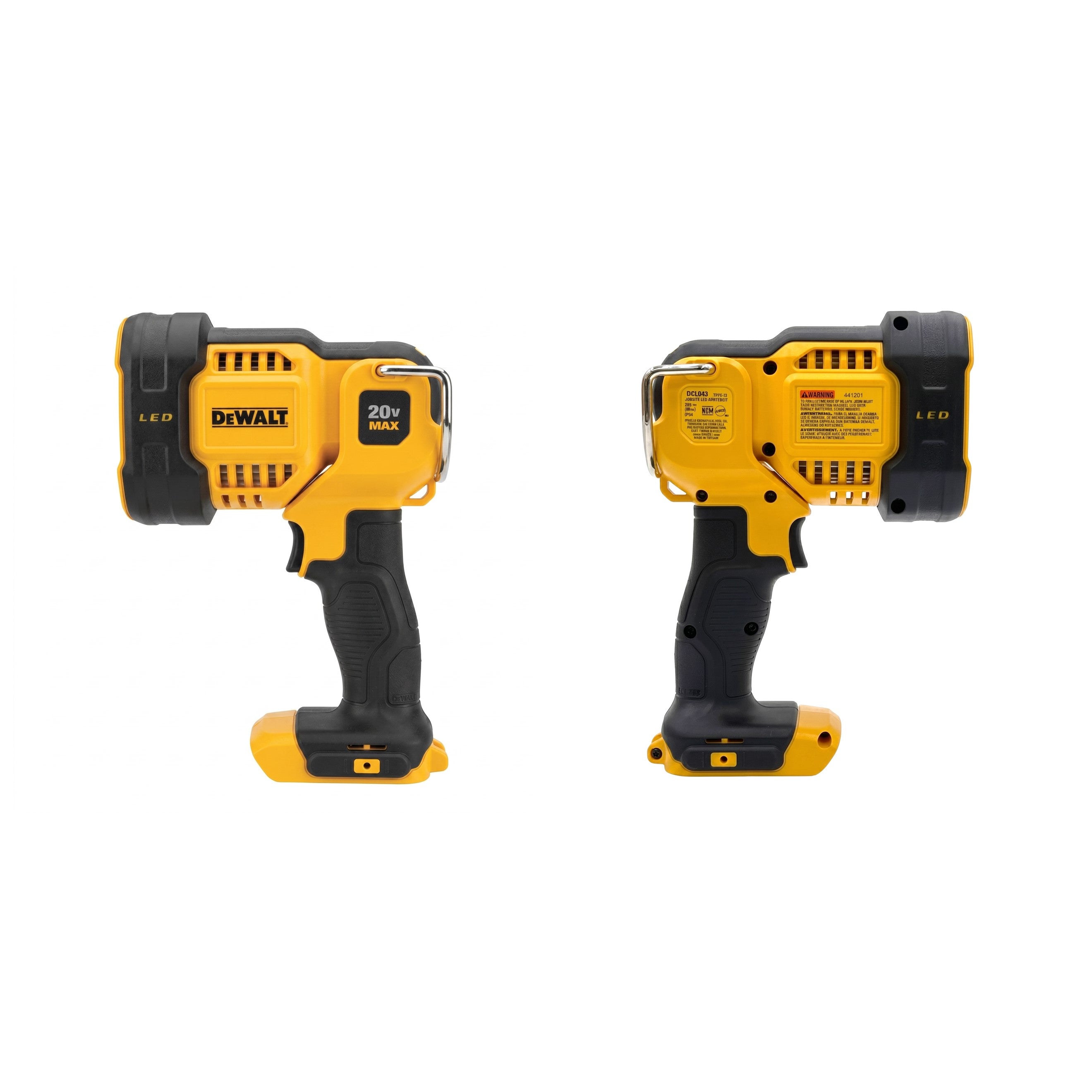 DEWALT 20V MAX Jobsite LED Work Light, Handheld Spotlight with 508 Yard Distance, 1500 Lumens, Pivoting Head, (Battery Not Included) DCL043