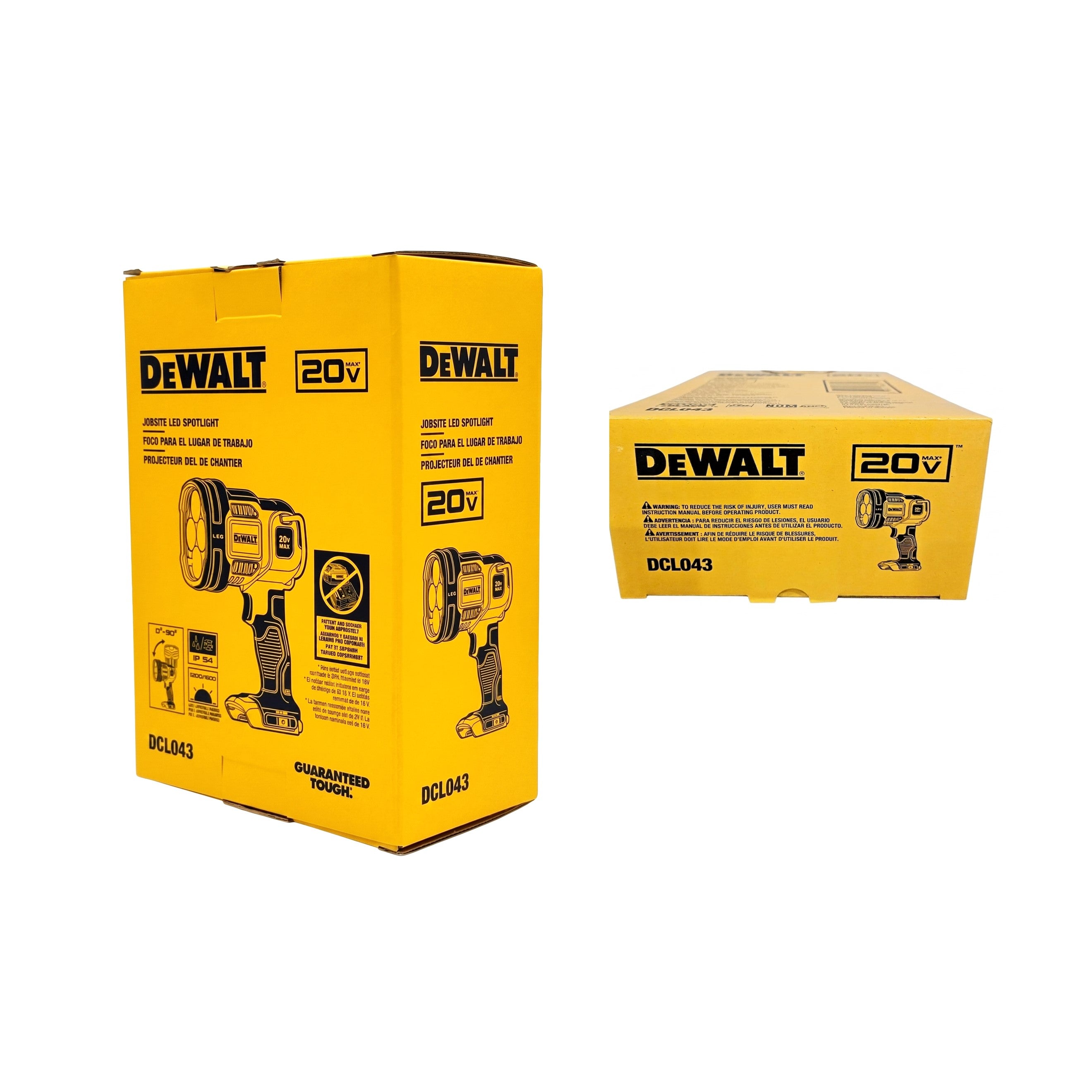 DEWALT 20V MAX Jobsite LED Work Light, Handheld Spotlight with 508 Yard Distance, 1500 Lumens, Pivoting Head, (Battery Not Included) DCL043