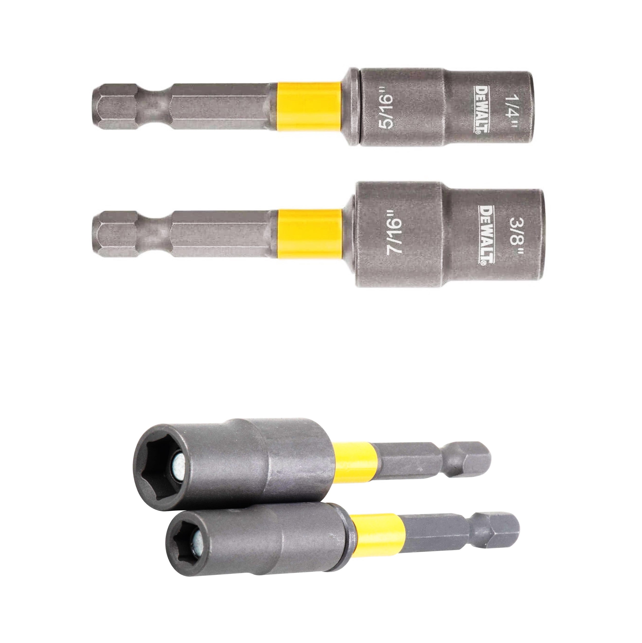 DEWALT Magnetic MAX IMPACT Double Ended Carbon Steel Nut Driver (2-Pcs), include 1/4 to 5/16 & the 3/8 to 7/16 Nut Drivers, DWADNDMI2