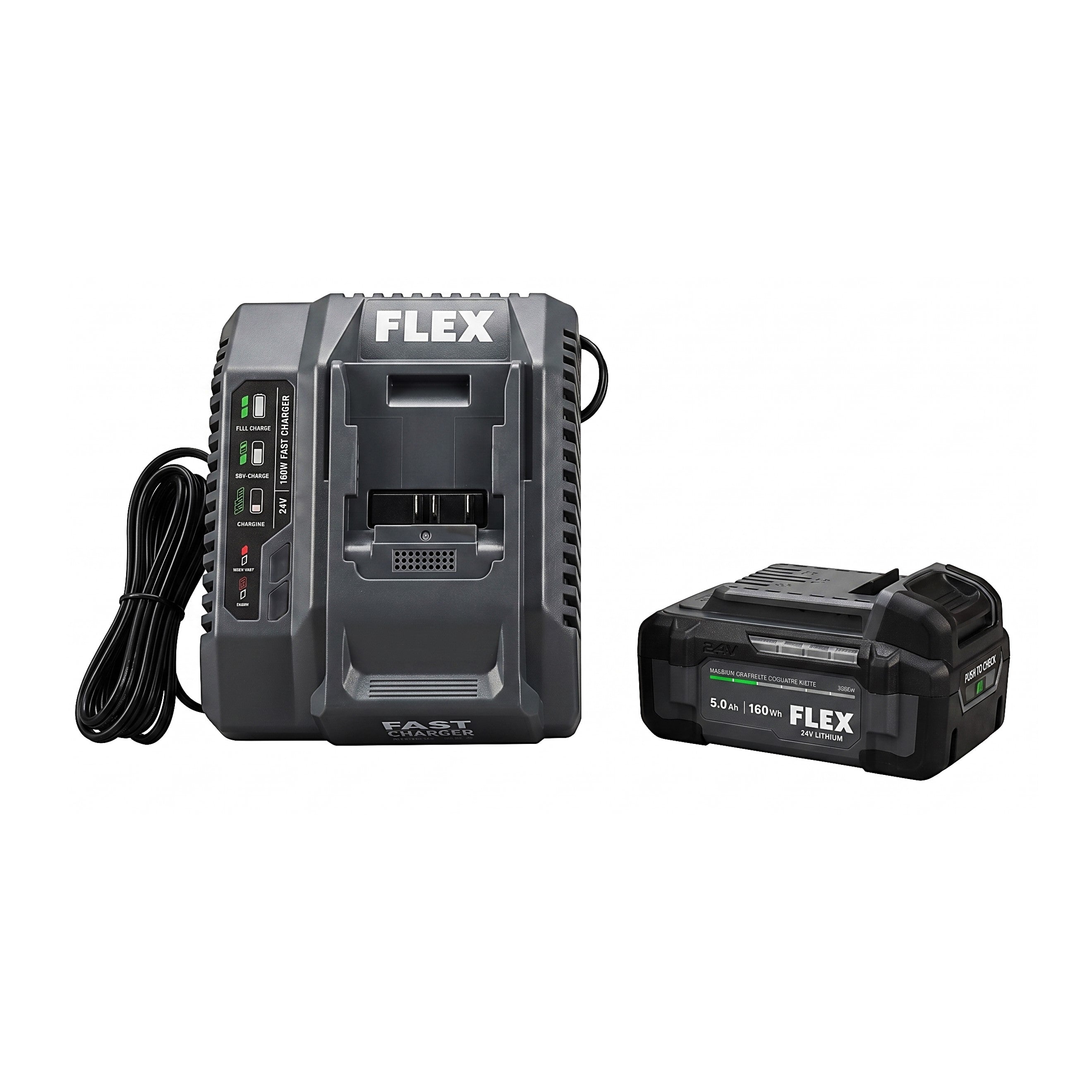 FLEX 24V 5Ah Lithium Starter Battery Kit with 5.0 Ah Battery and 160W Fast Charger (1 kit) FX0411-1C