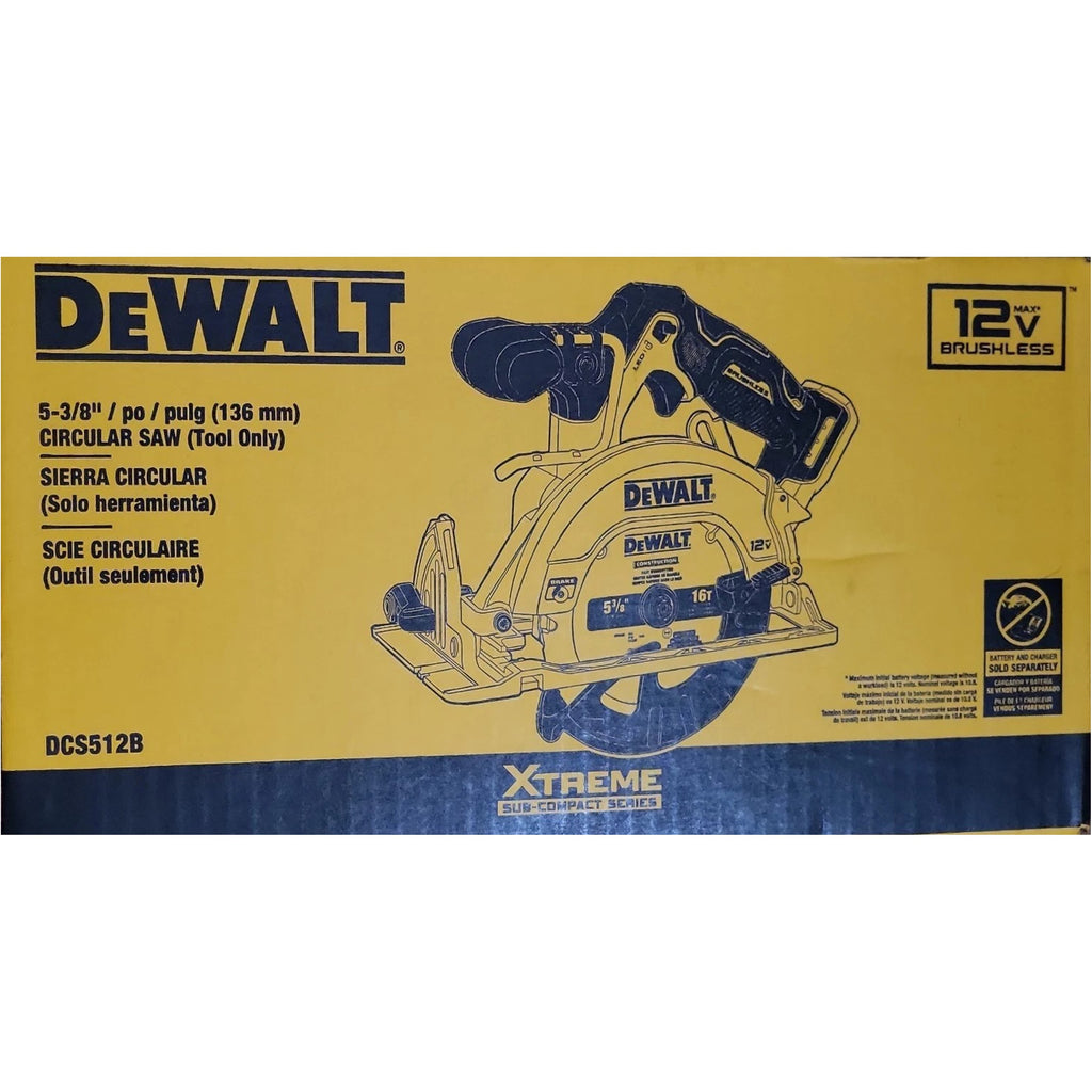 DEWALT 12V MAX BRUSHLESS 5-3/8" CIRCULAR SAW (Tool Only) DCS512B