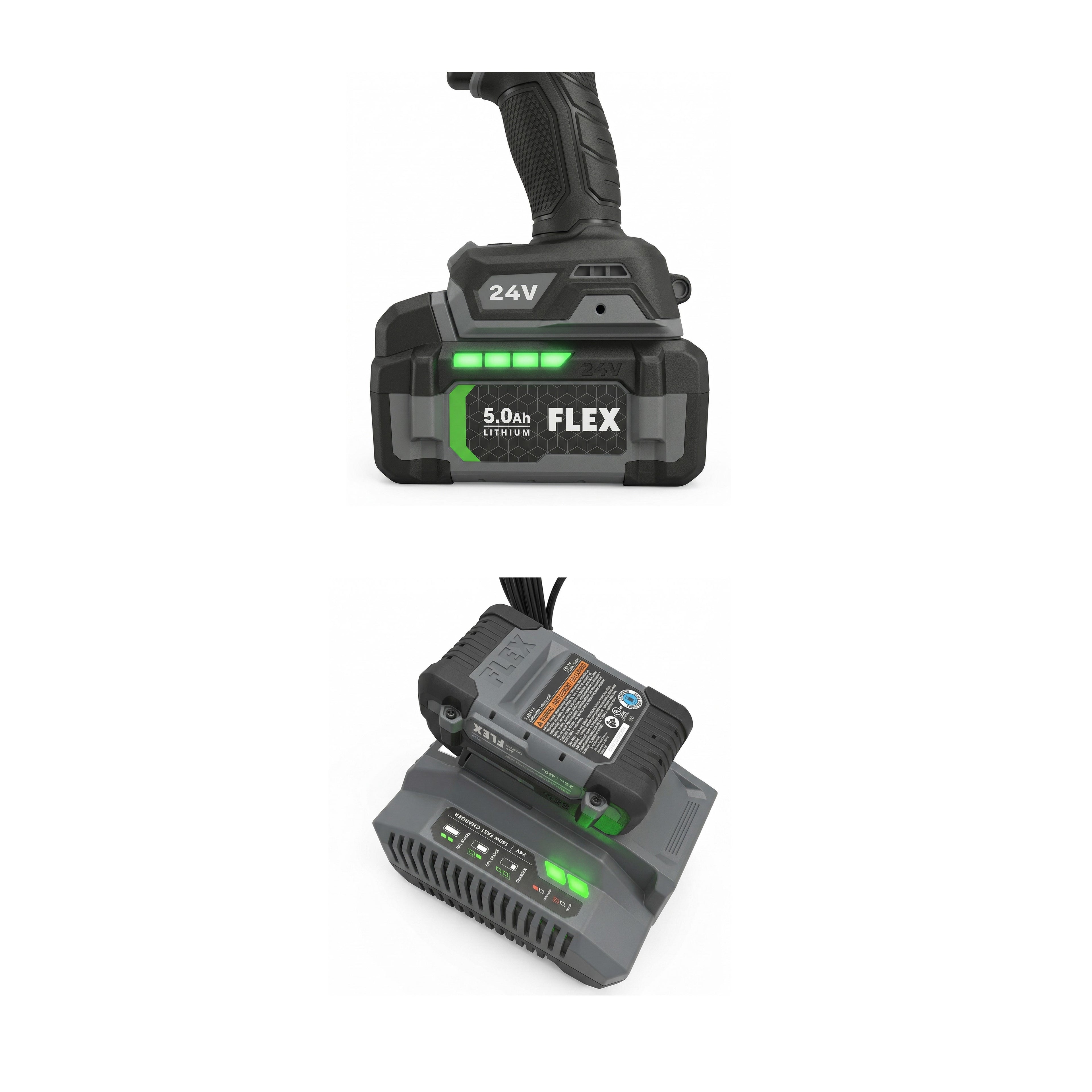 FLEX 24V 5Ah Lithium Ion Power Tool Battery Pack with Fuel Indicator (1 pack) FX0121-1