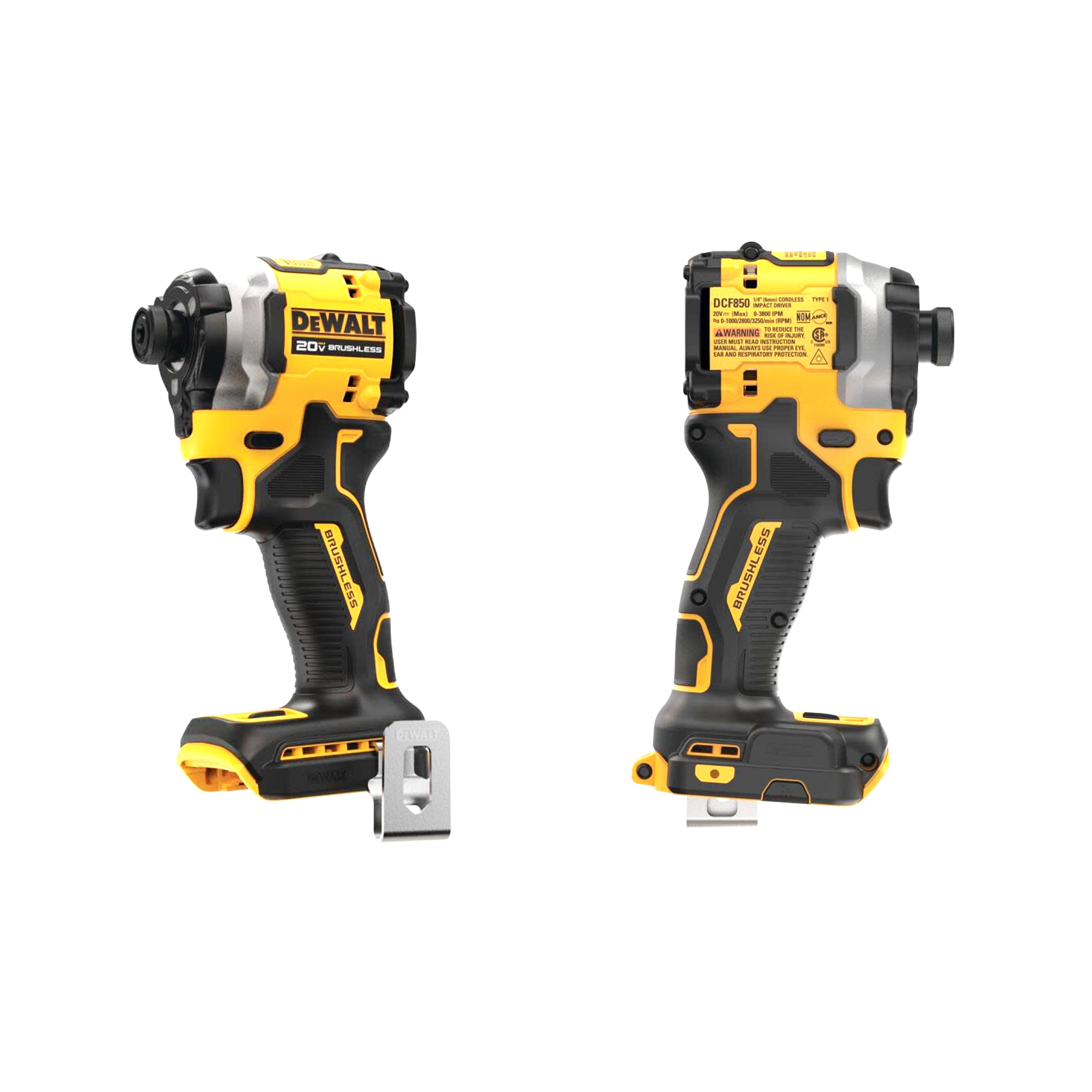DEWALT ATOMIC 20V MAX 1/4inch Impact Driver, 3 Speed (Tool Only) DCF850B