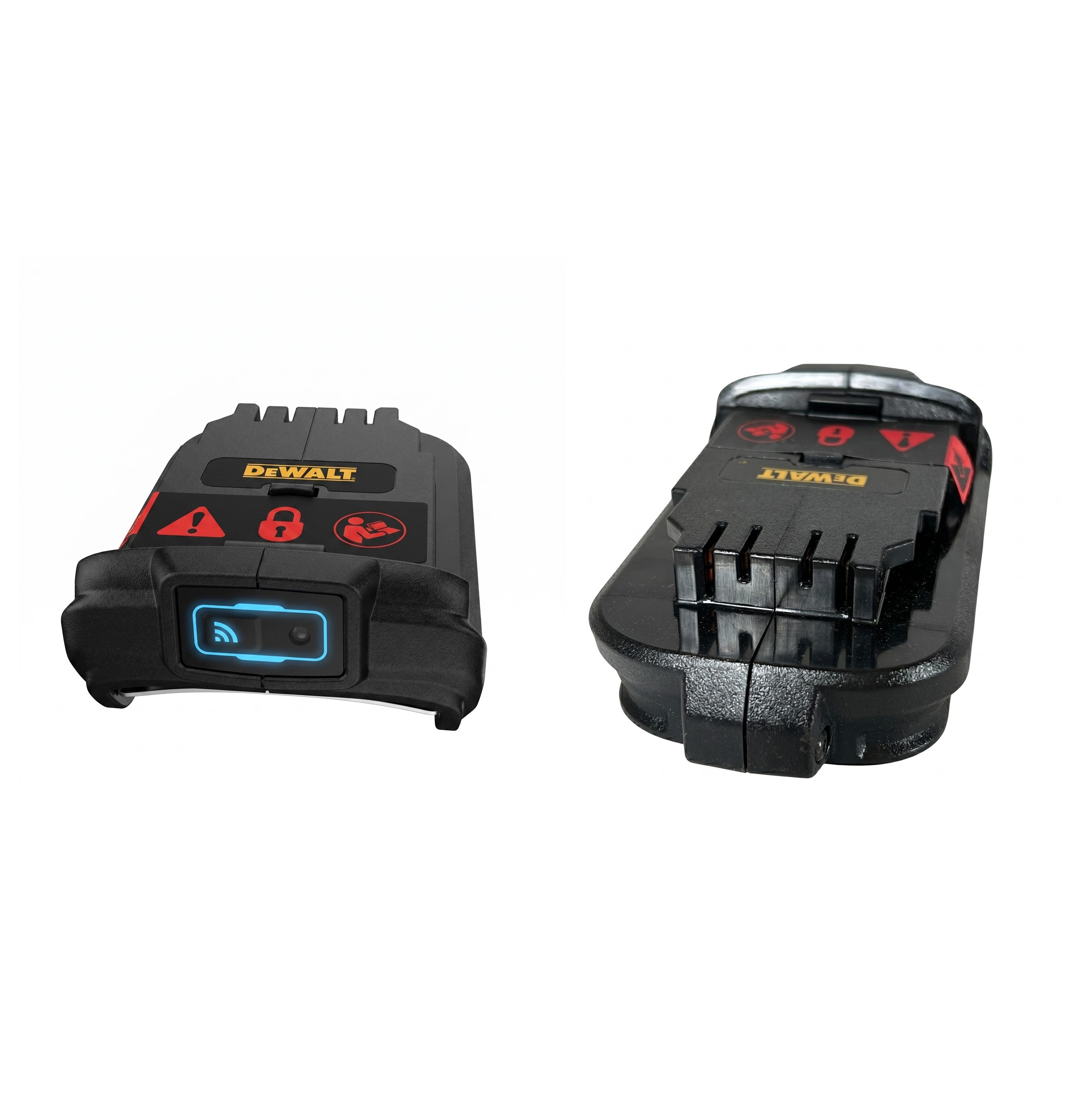 DEWALT Tool Bluetooth Smart Tracker 20V MAX* Connector for Tool Tracking & Security, Finder &Adapter for Battery Pack, (100ft Bluetooth Connectivity) DCE040